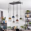 Koyoto Suspension, Boule lumineuse, Suspension Bleu, Or, Clair, Cuivré, Fumé, 6 lumières