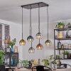 Koyoto Suspension, Boule lumineuse, Suspension Bleu, Or, Clair, Cuivré, Fumé, 6 lumières