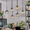 Koyoto Suspension, Boule lumineuse, Suspension Ambre, Clair, Fumé, 6 lumières