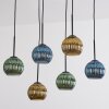 Koyoto Suspension, Boule lumineuse, Suspension Bleu, Or, Cuivré, 6 lumières