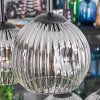 Ripoll Suspension, Boule lumineuse, Suspension Chrome, Clair, Fumé, 6 lumières