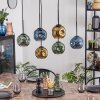 Ripoll Suspension, Boule lumineuse, Suspension Bleu, Or, Vert, 6 lumières