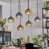 Koyoto Suspension, Boule lumineuse, Suspension Bleu, Or, Vert, Clair, 6 lumières