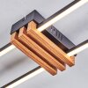 Macos Plafonnier LED Couleur bois, Noir, 1 lumière