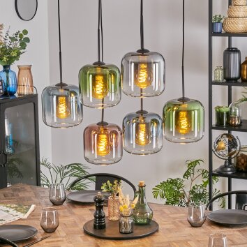 Lauden Suspension, Suspension Bleu, Vert, Clair, Cuivré, Fumé, 6 lumières Lauden Suspension, Suspension Bleu, Vert, Clair, Cuivré, Fumé, 6 lumières