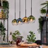 Koyoto Suspension, Boule lumineuse, Suspension Écru, Noir, 4 lumières