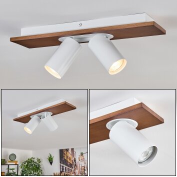 Dalan Plafonnier, Spot de plafond LED Écru, Blanc, 2 lumières
