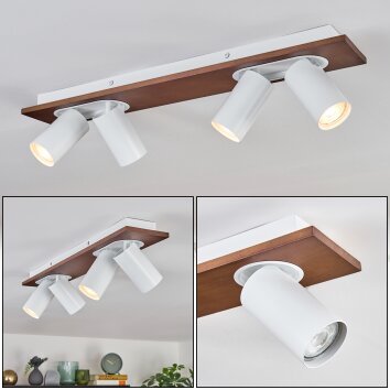 Dalan Plafonnier, Spot de plafond LED Écru, Blanc, 4 lumières