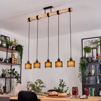 Bassagoda Suspension, Suspension Écru, Noir, 5 lumières