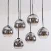 Koyoto Suspension, Boule lumineuse, Suspension Chrome, Clair, Fumé, 6 lumières