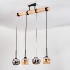 Koyoto Suspension, Boule lumineuse, Suspension Écru, Noir, 4 lumières