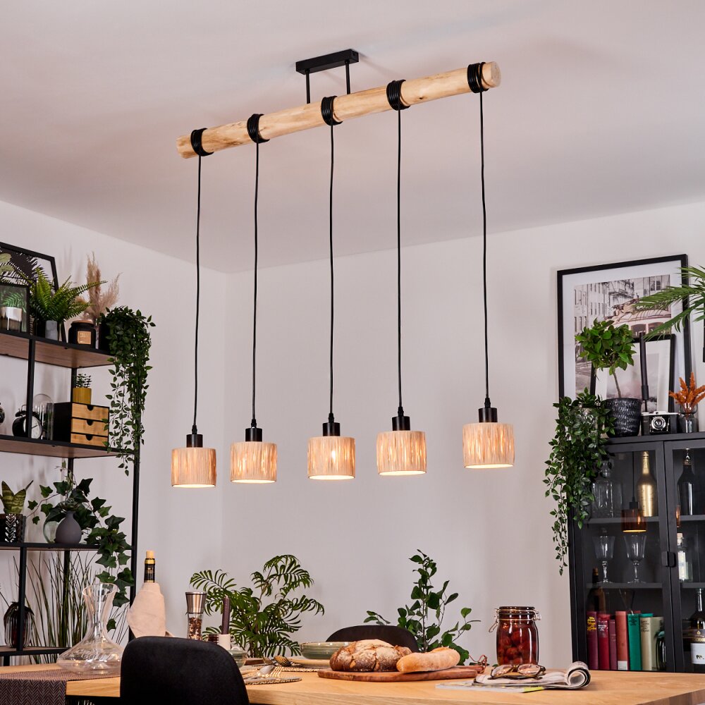 Granja Suspension, Suspension Écru, Noir, 5 lumières main product photo