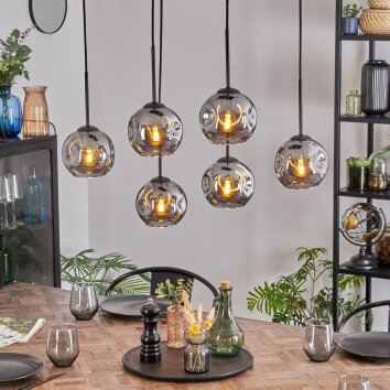 Ripoll Suspension, Boule lumineuse, Suspension Fumé, 6 lumières