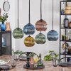 Koyoto Suspension, Boule lumineuse, Suspension Bleu, Or, Vert, Cuivré, 6 lumières