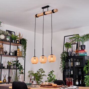 Basto Suspension, Suspension Écru, Noir, 3 lumières