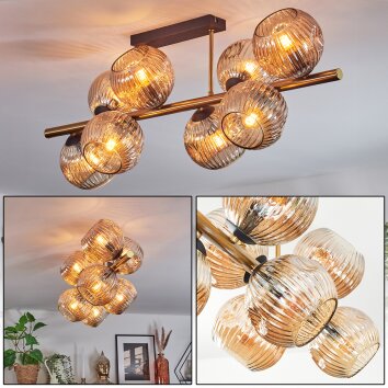 Ripoll Plafonnier, Boule lumineuse Or, Noir, 8 lumières Ripoll Plafonnier, Boule lumineuse Or, Noir, 8 lumières