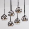 Ripoll Suspension, Boule lumineuse, Suspension Chrome, Clair, Fumé, 6 lumières