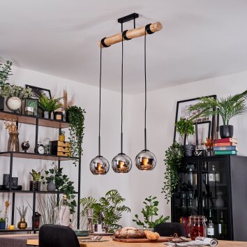 Koyoto Suspension, Boule lumineuse, Suspension Écru, Noir, 3 lumières