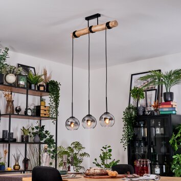 Koyoto Suspension, Boule lumineuse, Suspension Écru, Noir, 3 lumières Koyoto Suspension, Boule lumineuse, Suspension Écru, Noir, 3 lumières