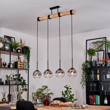 Koyoto Suspension, Boule lumineuse, Suspension Écru, Noir, 4 lumières