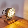Lampe de table Malix Bois clair, Noir, 1 lumière