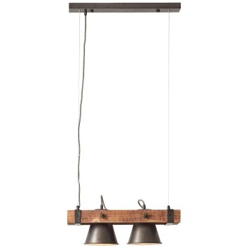 Suspension Brilliant Plow Bois foncé, Noir, 2 lumières