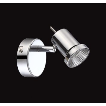 Applique murale Wofi HOORN LED Chrome, 1 lumière