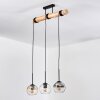 Koyoto Suspension, Boule lumineuse, Suspension Écru, Noir, 3 lumières