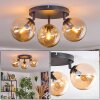 Gastor Plafonnier, Boule lumineuse 25 cm Ambre, 3 lumières