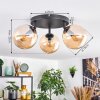 Gastor Plafonnier, Boule lumineuse 25 cm Ambre, 3 lumières