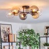 Gastor Plafonnier, Boule lumineuse 62 cm Ambre, Clair, Fumé, 6 lumières