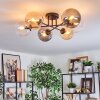 Gastor Plafonnier, Boule lumineuse 62 cm Ambre, Clair, Fumé, 6 lumières