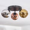 Ripoll Plafonnier, Boule lumineuse Chrome, Or, Cuivré, Fumé, 3 lumières
