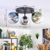 Gastor Plafonnier, Boule lumineuse Bleu, Chrome, Vert, Clair, Fumé, 3 lumières Gastor Plafonnier, Boule lumineuse Bleu, Chrome, Vert, Clair, Fumé, 3 lumières