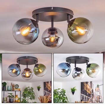 Gastor Plafonnier, Boule lumineuse Bleu, Chrome, Vert, Clair, Fumé, 3 lumières Gastor Plafonnier, Boule lumineuse Bleu, Chrome, Vert, Clair, Fumé, 3 lumières