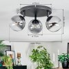 Chehalis Plafonnier, Boule lumineuse Clair, Fumé, 3 lumières