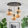 Gastor Plafonnier, Boule lumineuse Laiton, Noir, 5 lumières