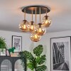 Gastor Plafonnier, Boule lumineuse Laiton, Noir, 5 lumières