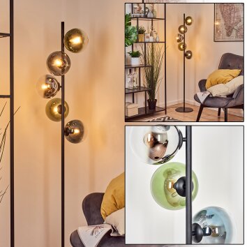 Gastor Boule lumineuse, Lampadaire 33 cm Bleu, Chrome, Vert, Clair, Fumé, 5 lumières