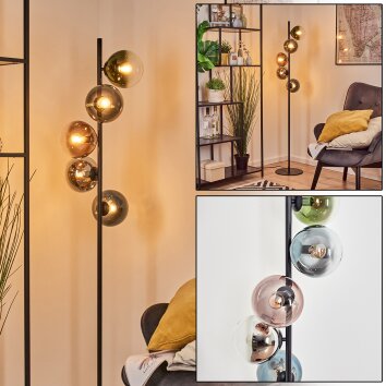 Gastor Boule lumineuse, Lampadaire 33 cm Bleu, Chrome, Vert, Clair, Cuivré, Fumé, 5 lumières