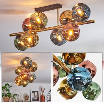 Ripoll Plafonnier, Boule lumineuse Or, Noir, 8 lumières