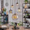 Koyoto Suspension, Boule lumineuse, Suspension Ambre, Clair, Fumé, 5 lumières