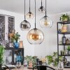 Koyoto Suspension, Boule lumineuse, Suspension Ambre, Clair, Fumé, 5 lumières