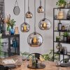 Koyoto Suspension, Boule lumineuse, Suspension Chrome, Fumé, 5 lumières