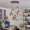Koyoto Suspension, Boule lumineuse, Suspension Chrome, Clair, Fumé, 5 lumières