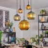 Koyoto Suspension, Boule lumineuse, Suspension Bleu, Or, Vert, Cuivré, 5 lumières