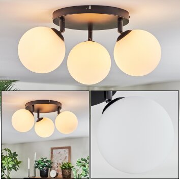Chehalis Plafonnier, Boule lumineuse Blanc, 3 lumières