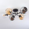 Koyoto Plafonnier, Boule lumineuse 59 cm Ambre, Chrome, Clair, Fumé, 6 lumières