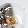 Koyoto Plafonnier, Boule lumineuse 59 cm Chrome, Clair, Fumé, 6 lumières