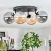 Chehalis Plafonnier, Boule lumineuse Ambre, Fumé, 4 lumières